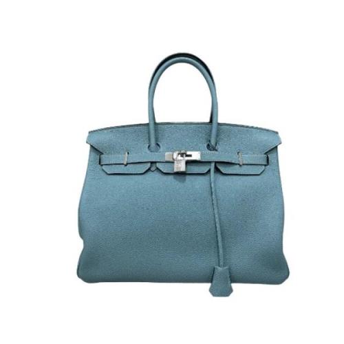 Pre-owned Leather handbags Hermès Vintage , Blue , Dames