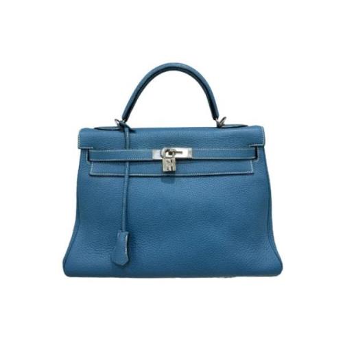 Pre-owned Leather handbags Hermès Vintage , Blue , Dames