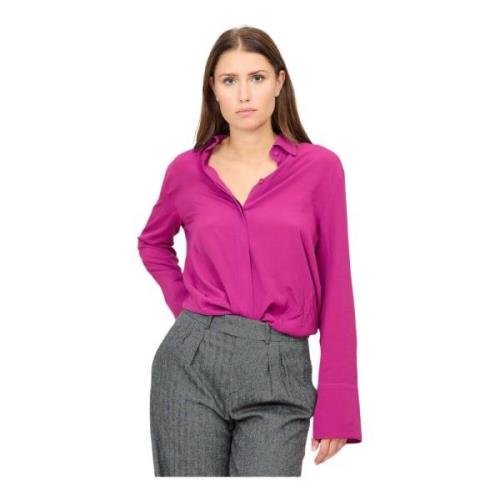 Lange mouwen blouse in pioenroze zijde mix Federica Tosi , Purple , Da...