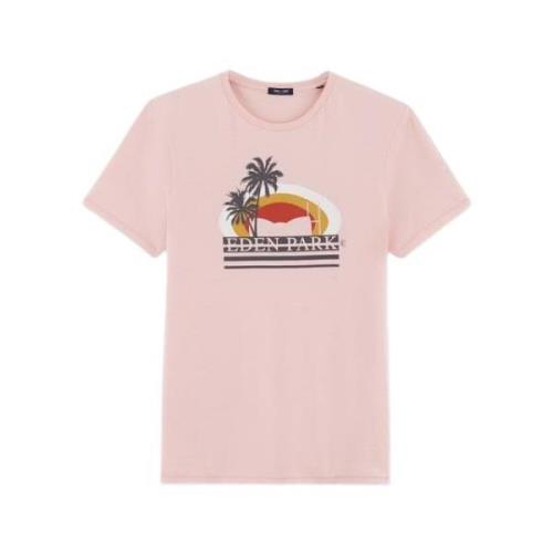 Gedrukt Flame T-shirt Eden Park , Pink , Heren
