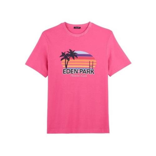 T-shirt Franse flair Eden Park , Pink , Heren