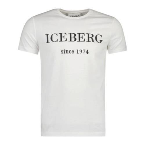 5D Heren T-Shirt Wit/Zwart Iceberg , White , Heren