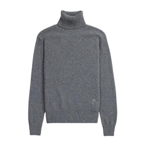 Jersey Turtleneck Sweaters Ami Paris , Gray , Heren