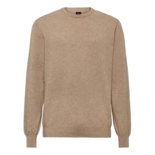 Crew Neck Trui Van Cashmere Boggi Milano , Beige , Heren