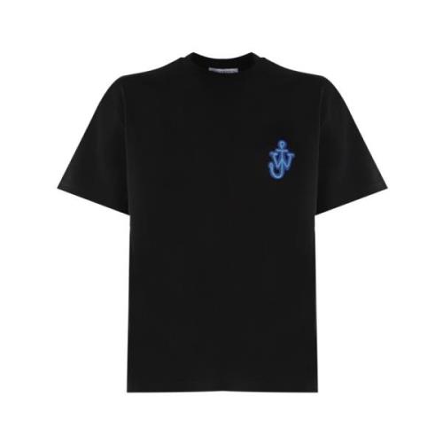Zwart Logo T-shirt met Crewneck JW Anderson , Black , Heren