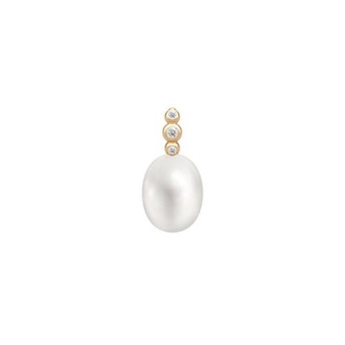 Klassieke Lovina Hanger met Diamanten en Parels Julie Sandlau , White ...