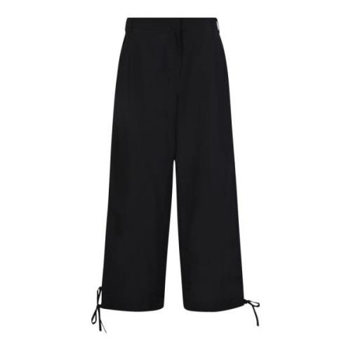 Wide Trousers Msgm , Black , Dames