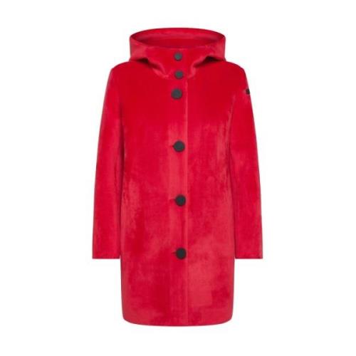 Velvet Parka Jas voor Vrouwen RRD , Red , Dames