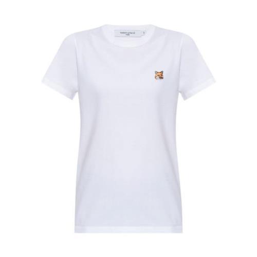 T-shirt met logo Maison Kitsuné , White , Dames