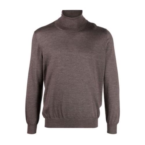 Luxe Cashmere Zijden Coltrui Barba , Brown , Heren