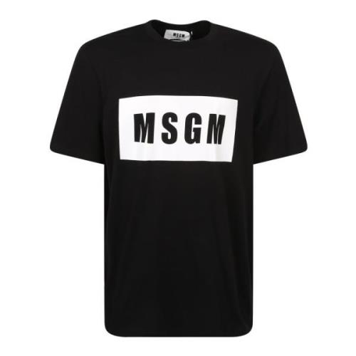 T-Shirts Msgm , Black , Heren