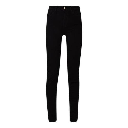 Zwarte Skinny Jeans met Strass Logo Liu Jo , Black , Dames