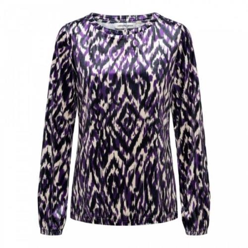 Paarse Ikat Velvet Top &Co Woman , Purple , Dames