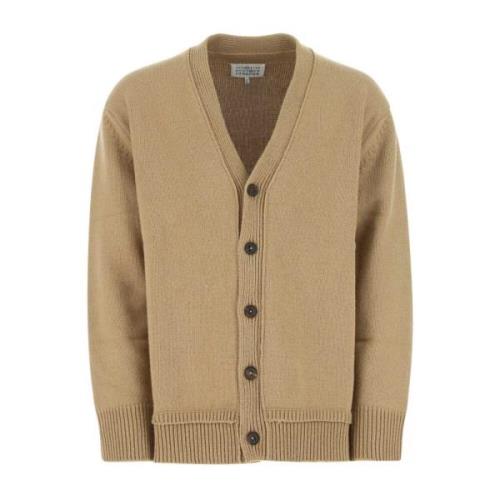 Beige Oversize Wolmix Cardigan Maison Margiela , Beige , Heren