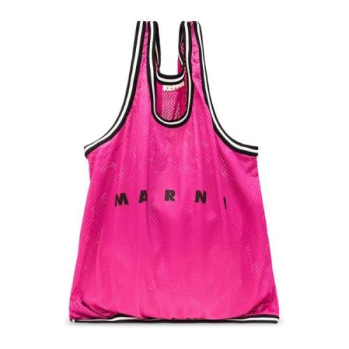 Shopper tas met logo Marni , Pink , Heren