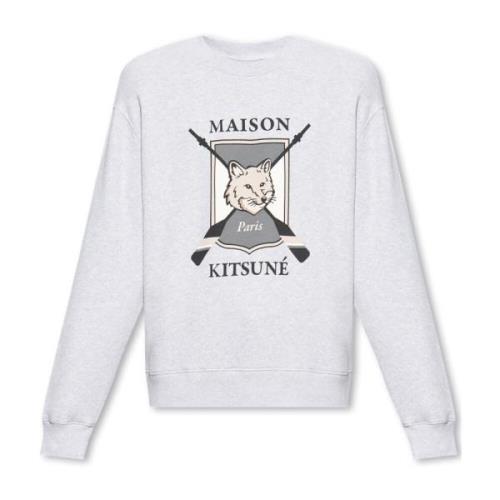 Sweatshirt met logo Maison Kitsuné , Gray , Heren