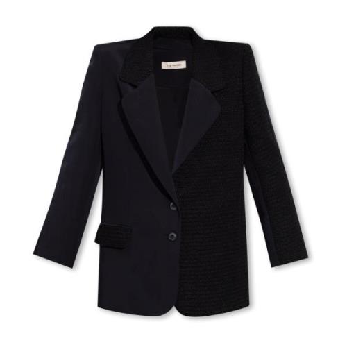 Caen blazer met inzetstuk The Mannei , Black , Dames