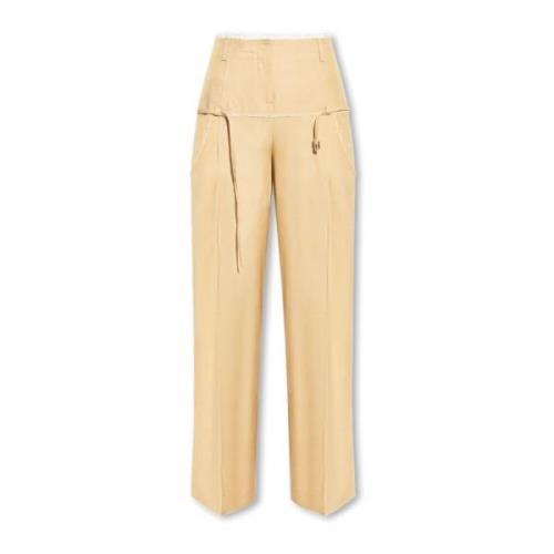 Broek met hoge taille Jacquemus , Beige , Dames