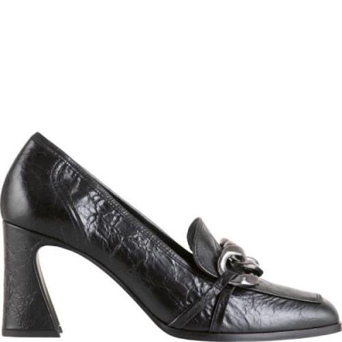 Stijlvolle damesmocassins met hak Högl , Black , Dames