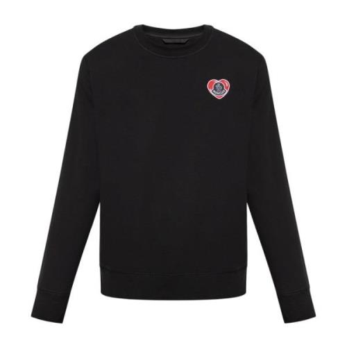 Sweatshirt met logo Moncler , Black , Heren