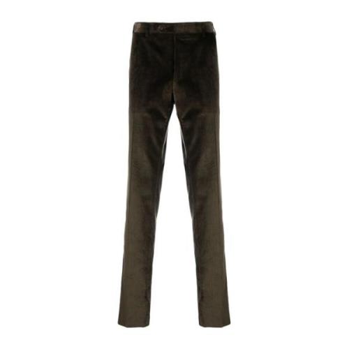 Stretch Corduroy Broek Canali , Green , Heren