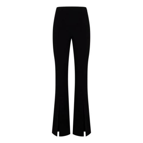 Zwarte Flared Crepe Broek Amen , Black , Dames