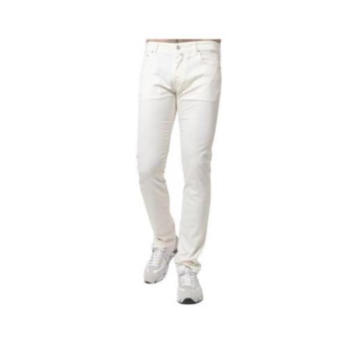 Katoenen Canvas Off-White Jeans Jacob Cohën , White , Heren