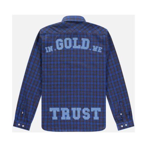 The Clash Heren Overhemd Donkerblauw In Gold We Trust , Blue , Heren