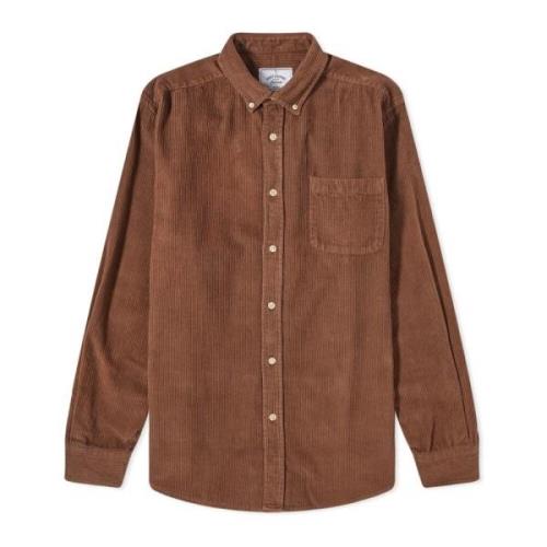 Lobo Bruine Corduroy Overhemd Portuguese Flannel , Brown , Heren