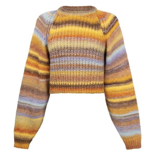 Kleurrijke Crop Pullover Jane Lushka , Yellow , Dames