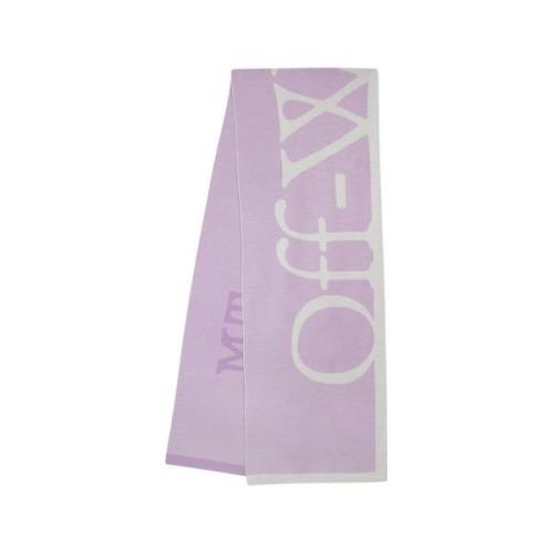 Wollen Pixel Sjaal in Violet-Paars Off White , Purple , Dames