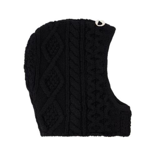 Brei balaclava -kabel in zwarte wol Coperni , Black , Dames