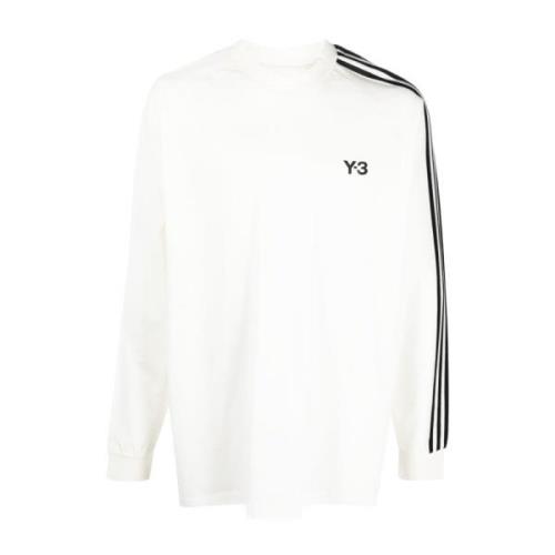 Off-White T-shirt met Lange Mouwen en Logo Print Y-3 , White , Heren