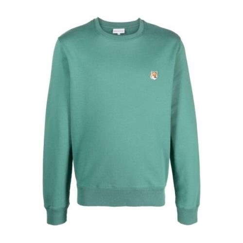 Groene Fox Logo Sweatshirt Maison Kitsuné , Green , Heren