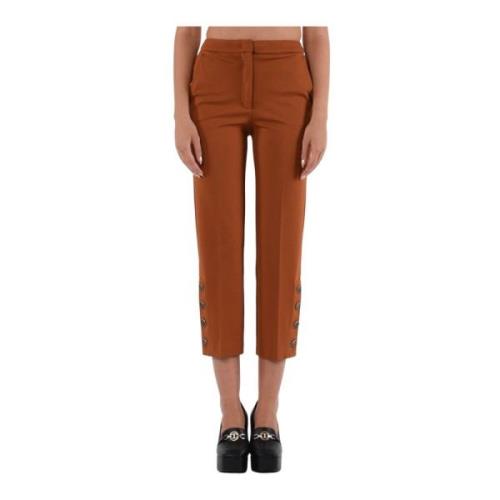 Cropped Broek in Stretch Jersey Twinset , Brown , Dames