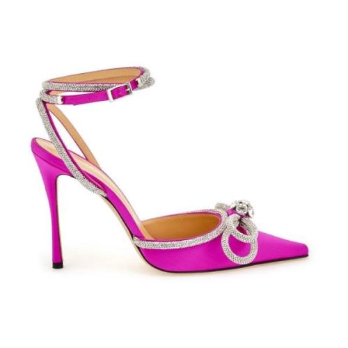 Satijnen pumps met kristallen Mach & Mach , Pink , Dames