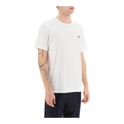 Zebra Logo Katoenen T-Shirt PS By Paul Smith , White , Heren