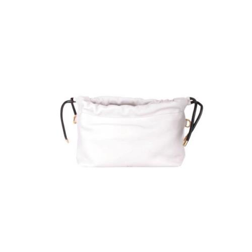 Witte Dames Tas met Logo en Afneembare MuntClutch Tas N21 , White , Da...