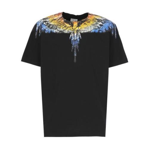 Zwart Lunar Wings Print T-shirt voor Heren Marcelo Burlon , Black , He...