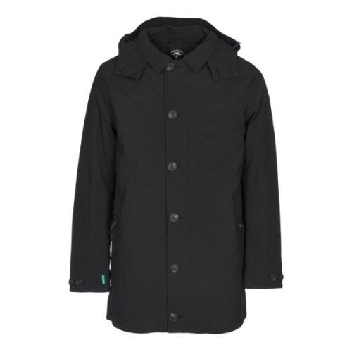 Zwarte trenchcoat met afneembare capuchon Save The Duck , Black , Here...