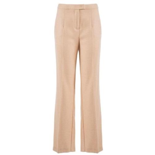 Rechte Pijp Wol Broek - Essential Nenette , Beige , Dames