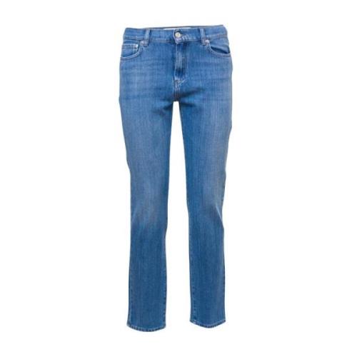 Hoge taille donkere wassing slim fit jeans Roy Roger's , Blue , Heren