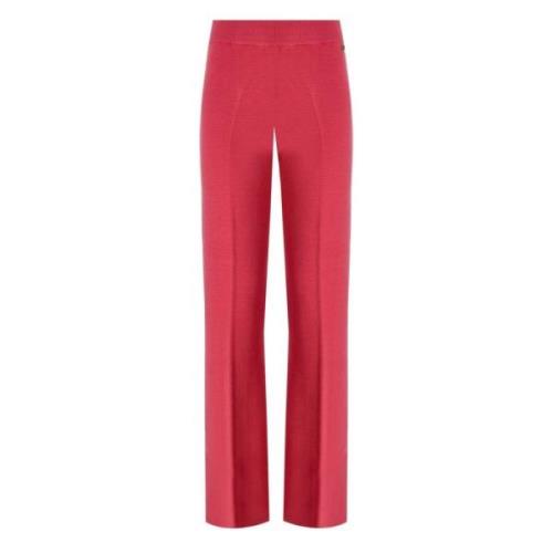 Gebreide wijde broek Twinset , Pink , Dames