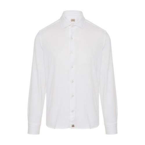 Italiaanse Katoen/Lyocell Shirt Sonrisa , White , Heren