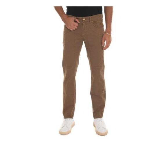 Slim Fit 5-Pocket Broek Jeckerson , Brown , Heren