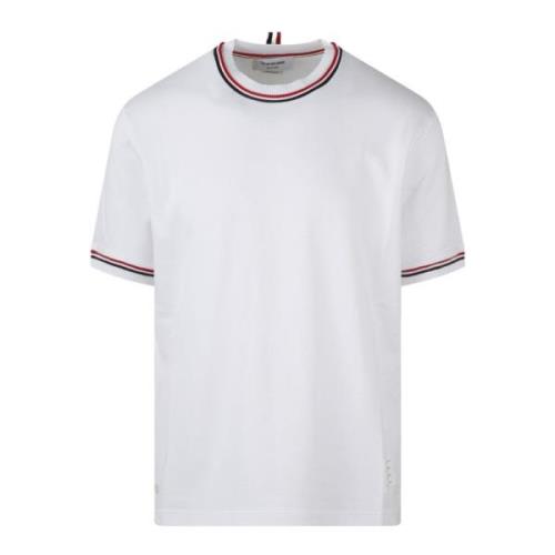 RWB Gestreepte Trim Katoenen T-Shirt Thom Browne , White , Heren