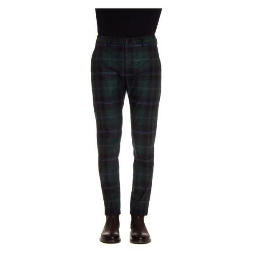 Slim-fit Tartan Broek Department Five , Blue , Heren