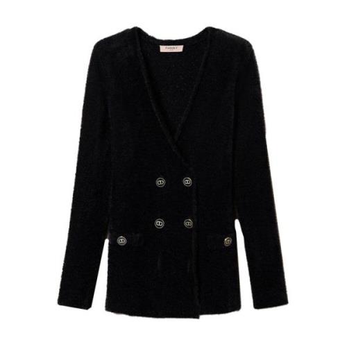 Zwart Cardigan Set voor Dames Twinset , Black , Dames