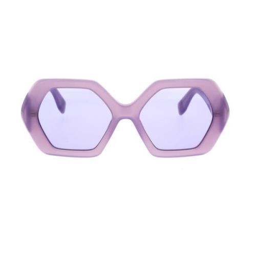 Zeshoekige Transparante Paarse Zonnebril Ambush , Purple , Dames