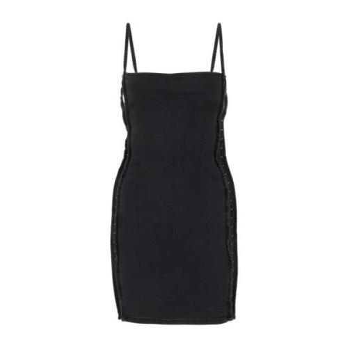 Zwarte stretch denim mini-jurk Y/Project , Black , Dames